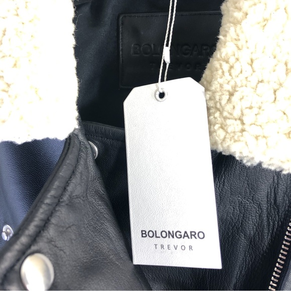 NEW Bolongaro Trevor Black Leather Motorcycle Jacket - Picture 4 of 12